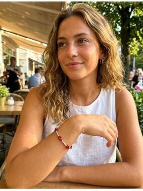 Carnelian Bracelet w/ silver plated findings. Can be worn by itself or stacked.